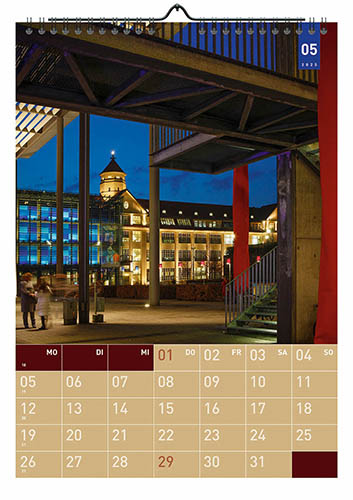 Kalender Karlsruhe 2024 Kalenderblatt Mai: IWKA-Gebäude im Zentrum von Karlsruhe